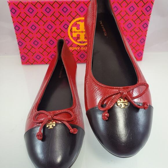 NWT$325 Tory Burch Cap Toe Ballet Flats in Brick Lane/Coco color Sz 7.5 - Picture 7 of 16